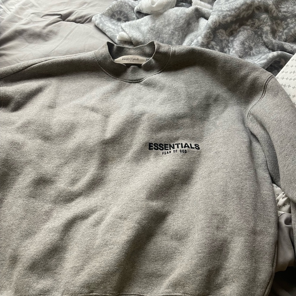 Essentials Gray Crewneck Sweater